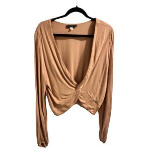 👗 2/$30 👗 Butterscotch Long Sleeve Plunging Neckline Blouse sz L